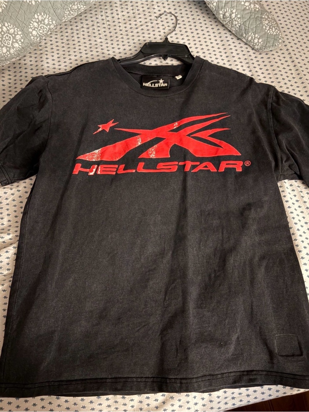 Hellstar Men's Black Short Sleeve Tee with Red Logo